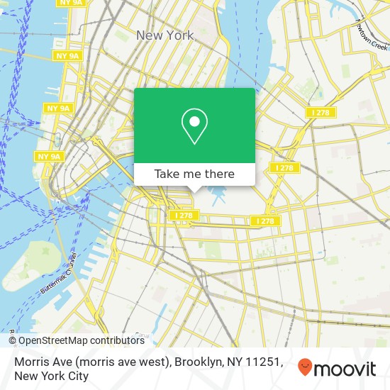 Mapa de Morris Ave (morris ave west), Brooklyn, NY 11251
