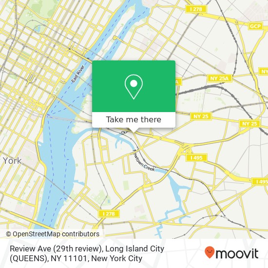 Review Ave (29th review), Long Island City (QUEENS), NY 11101 map