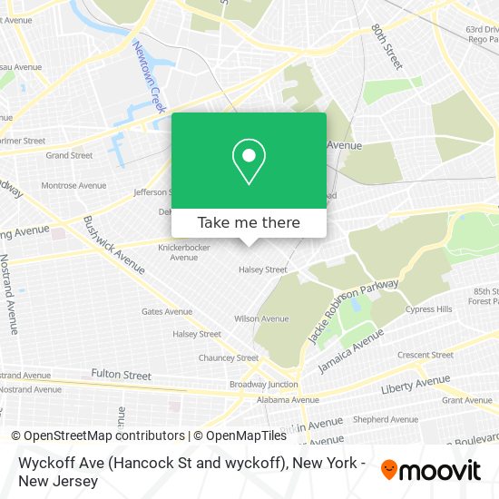 Wyckoff Ave (Hancock St and wyckoff) map