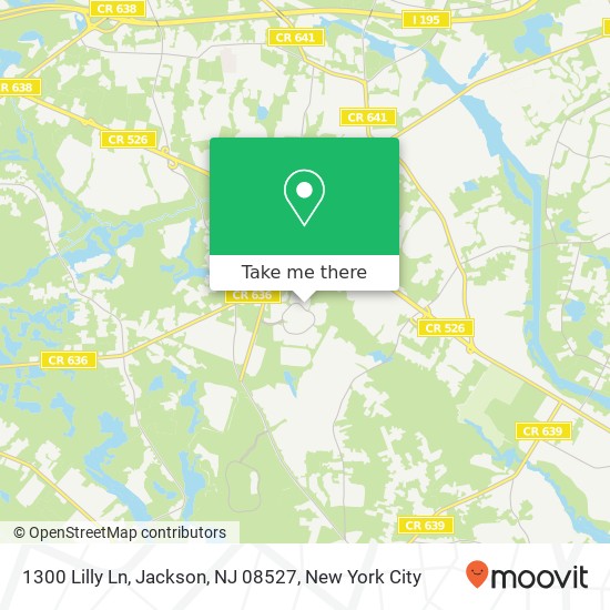 Mapa de 1300 Lilly Ln, Jackson, NJ 08527