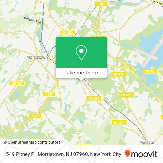 Mapa de 549 Pitney Pl, Morristown, NJ 07960