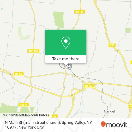 Mapa de N Main St (main street church), Spring Valley, NY 10977