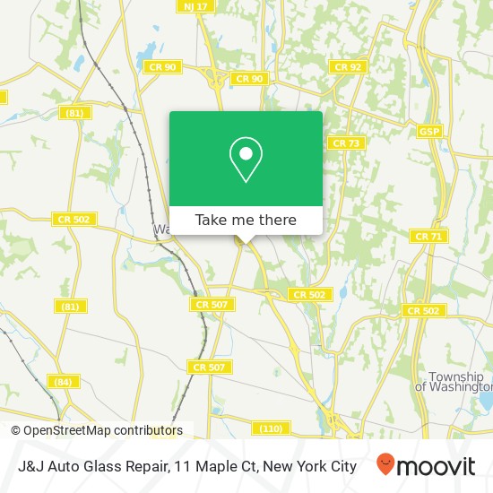 J&J Auto Glass Repair, 11 Maple Ct map