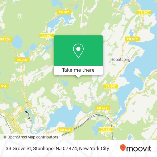 Mapa de 33 Grove St, Stanhope, NJ 07874