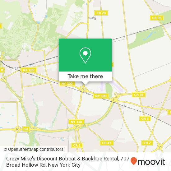 Mapa de Crezy Mike's Discount Bobcat & Backhoe Rental, 707 Broad Hollow Rd