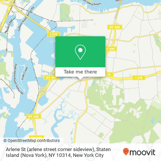 Mapa de Arlene St (arlene street corner sideview), Staten Island (Nova York), NY 10314