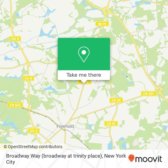 Mapa de Broadway Way (broadway at trinity place), Freehold, NJ 07728