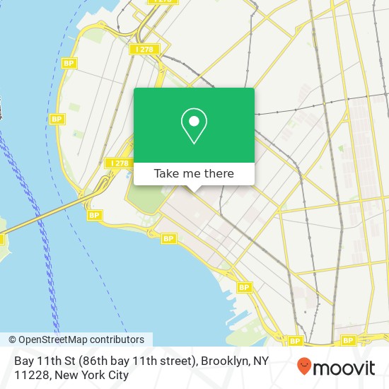 Mapa de Bay 11th St (86th bay 11th street), Brooklyn, NY 11228