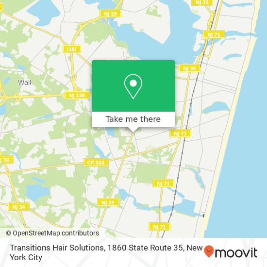 Mapa de Transitions Hair Solutions, 1860 State Route 35