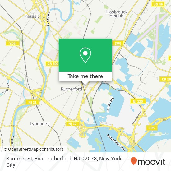 Mapa de Summer St, East Rutherford, NJ 07073