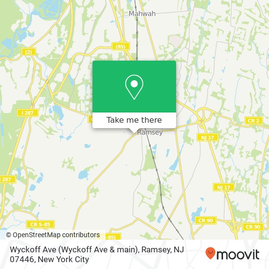 Mapa de Wyckoff Ave (Wyckoff Ave & main), Ramsey, NJ 07446