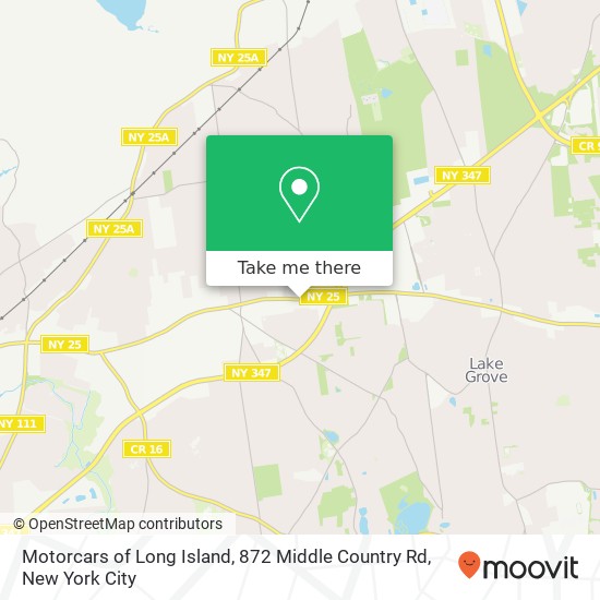 Mapa de Motorcars of Long Island, 872 Middle Country Rd