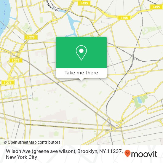 Mapa de Wilson Ave (greene ave wilson), Brooklyn, NY 11237
