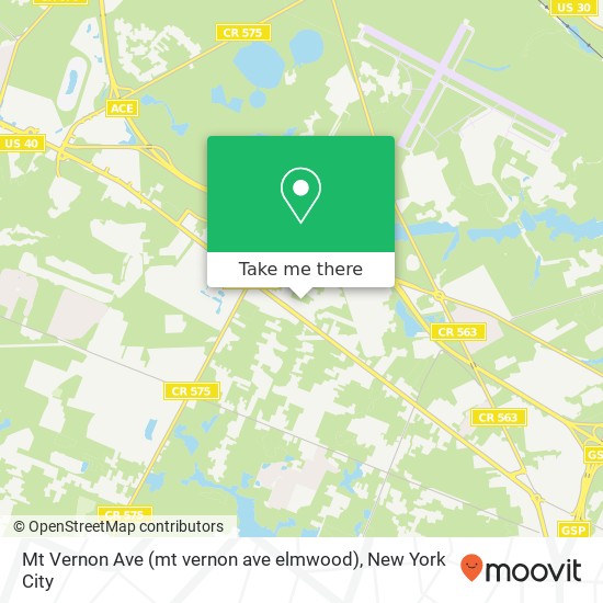 Mapa de Mt Vernon Ave (mt vernon ave elmwood), Egg Harbor Twp, NJ 08234