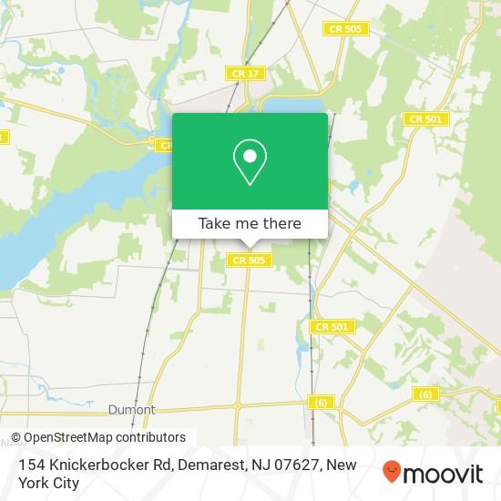 Mapa de 154 Knickerbocker Rd, Demarest, NJ 07627