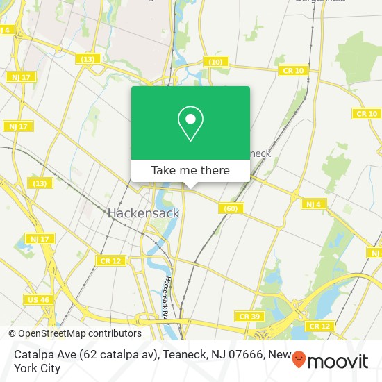Catalpa Ave (62 catalpa av), Teaneck, NJ 07666 map