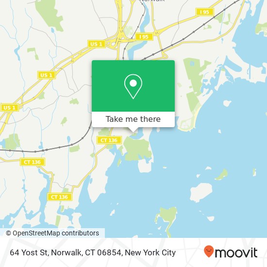 Mapa de 64 Yost St, Norwalk, CT 06854