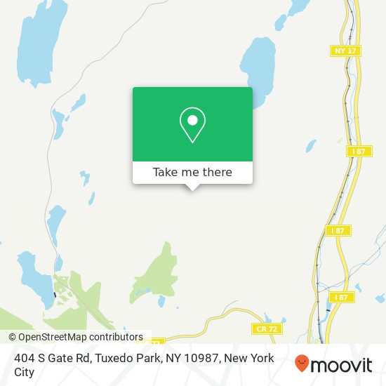 Mapa de 404 S Gate Rd, Tuxedo Park, NY 10987
