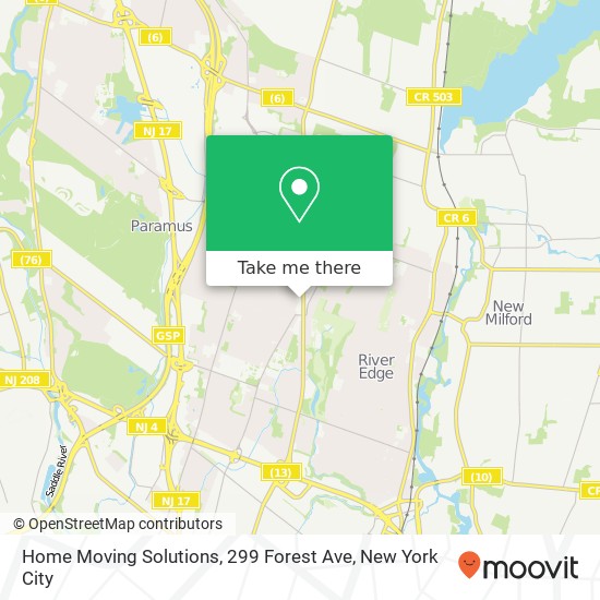 Mapa de Home Moving Solutions, 299 Forest Ave