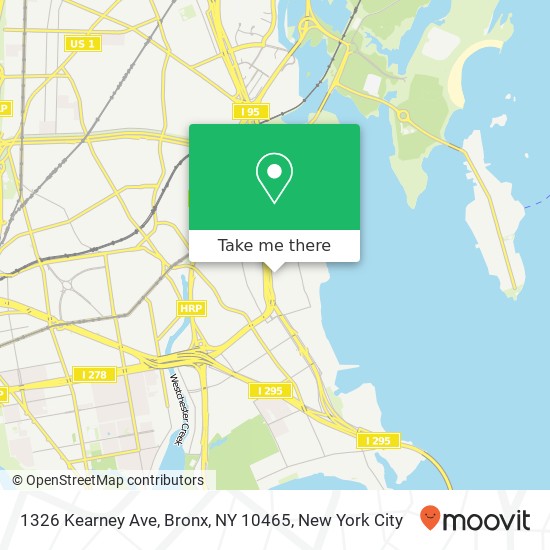 Mapa de 1326 Kearney Ave, Bronx, NY 10465