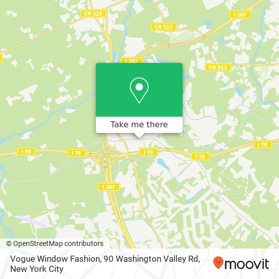 Mapa de Vogue Window Fashion, 90 Washington Valley Rd
