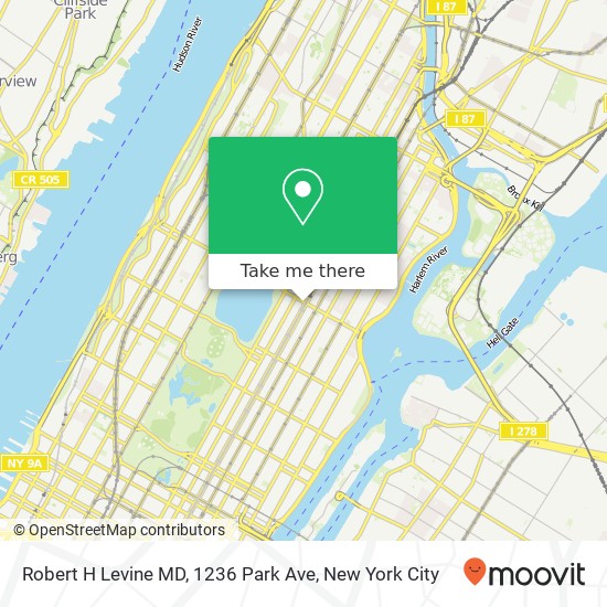 Mapa de Robert H Levine MD, 1236 Park Ave