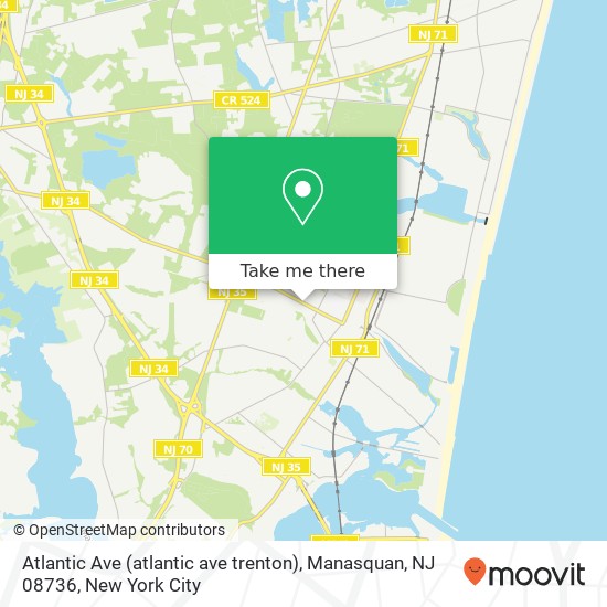 Mapa de Atlantic Ave (atlantic ave trenton), Manasquan, NJ 08736