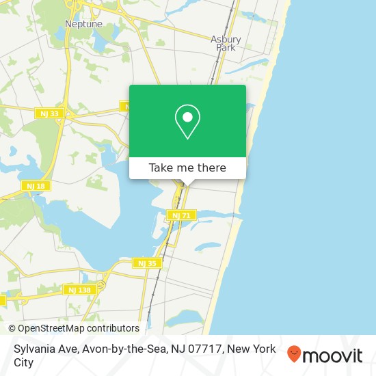 Mapa de Sylvania Ave, Avon-by-the-Sea, NJ 07717