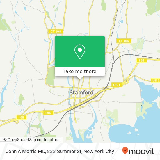 John A Morris MD, 833 Summer St map