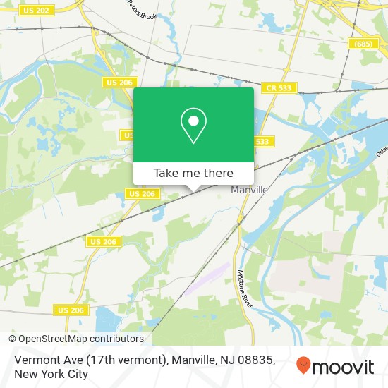Vermont Ave (17th vermont), Manville, NJ 08835 map