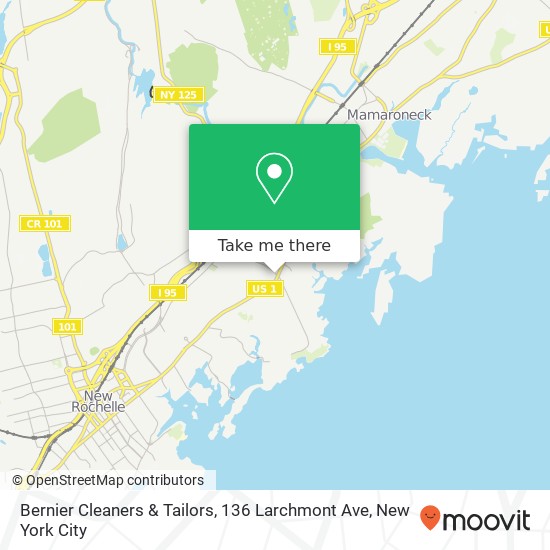 Mapa de Bernier Cleaners & Tailors, 136 Larchmont Ave