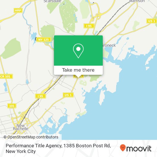 Performance Title Agency, 1385 Boston Post Rd map