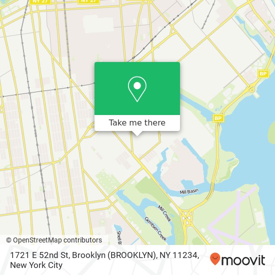 1721 E 52nd St, Brooklyn (BROOKLYN), NY 11234 map