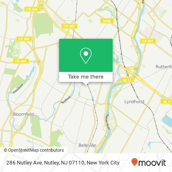 286 Nutley Ave, Nutley, NJ 07110 map