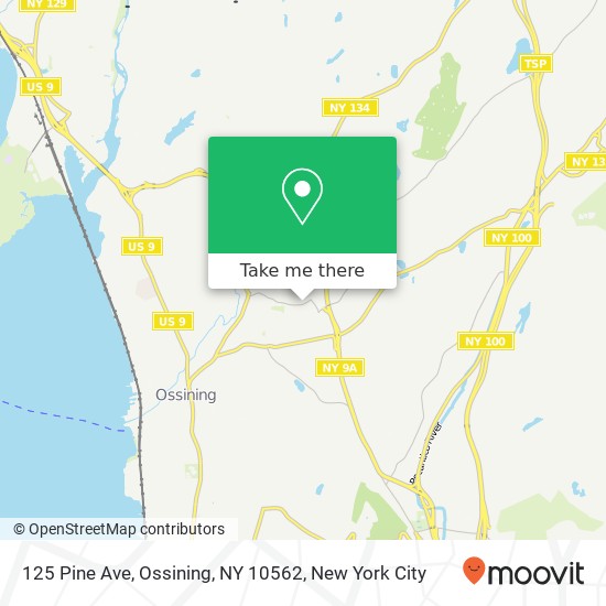 Mapa de 125 Pine Ave, Ossining, NY 10562