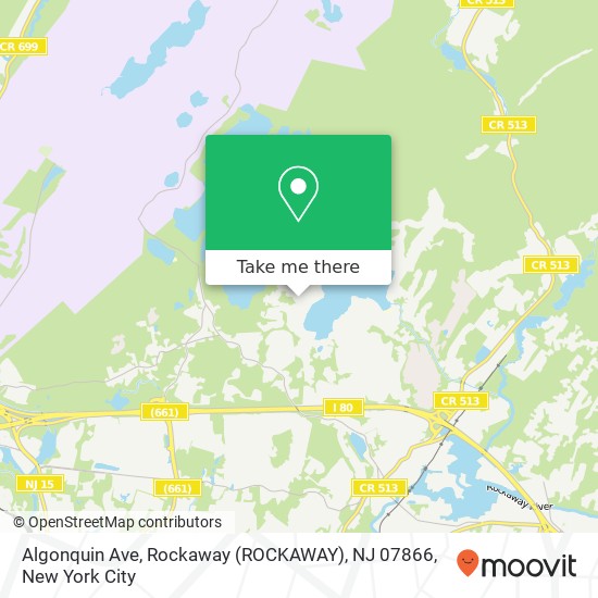 Mapa de Algonquin Ave, Rockaway (ROCKAWAY), NJ 07866