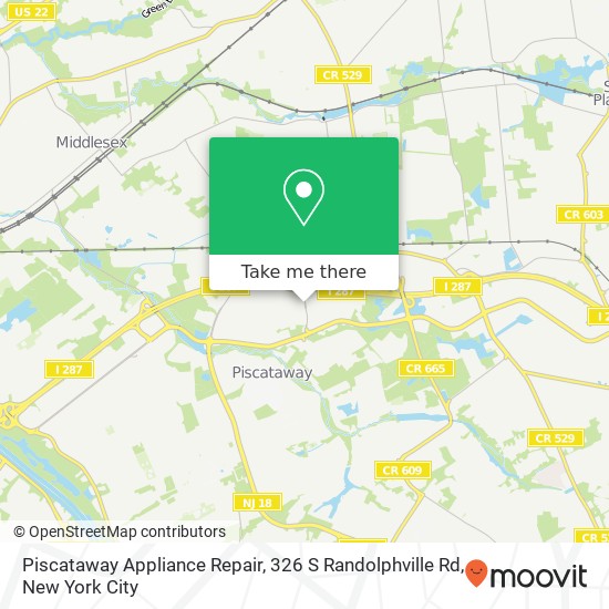 Piscataway Appliance Repair, 326 S Randolphville Rd map