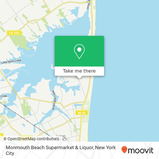 Mapa de Monmouth Beach Supermarket & Liquor