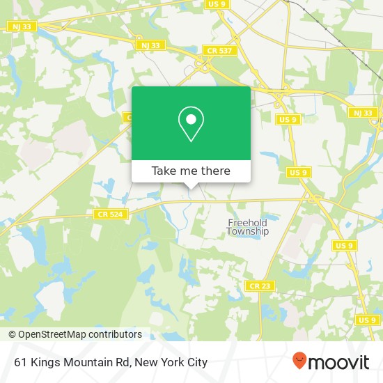 Mapa de 61 Kings Mountain Rd, Freehold, NJ 07728