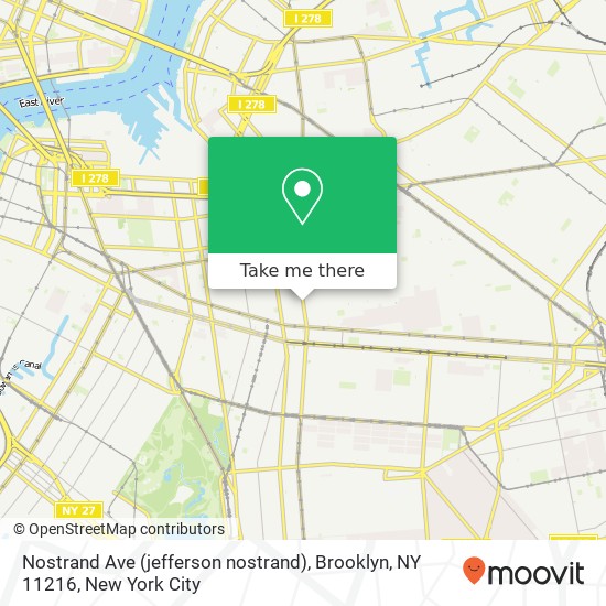 Mapa de Nostrand Ave (jefferson nostrand), Brooklyn, NY 11216