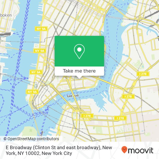 Mapa de E Broadway (Clinton St and east broadway), New York, NY 10002