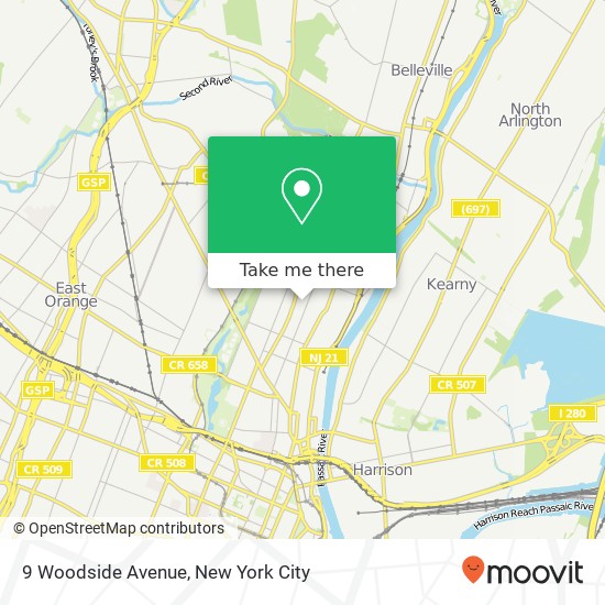 Mapa de 9 Woodside Avenue