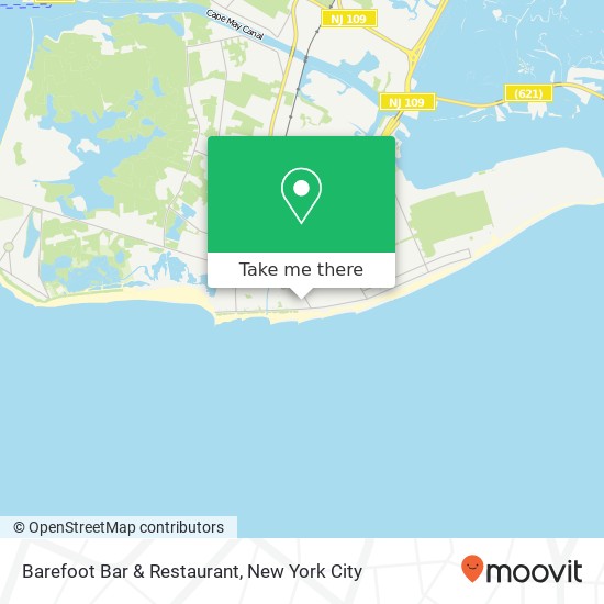Mapa de Barefoot Bar & Restaurant, Beach Ave Cape May, NJ 08204