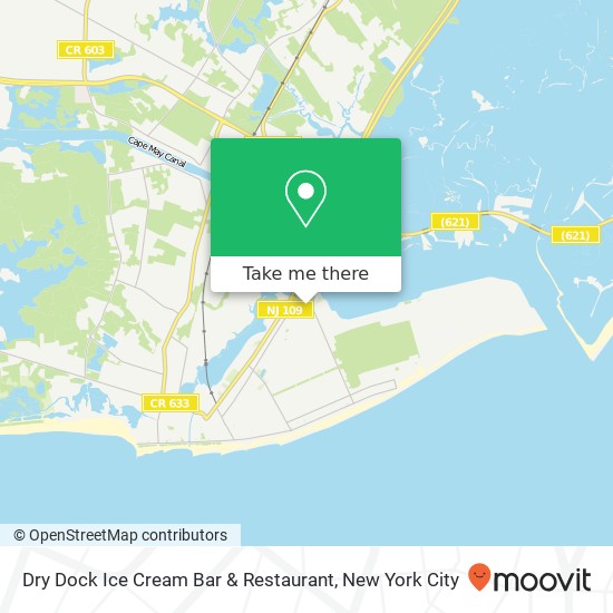 Mapa de Dry Dock Ice Cream Bar & Restaurant, 1440 Texas Ave Cape May, NJ 08204