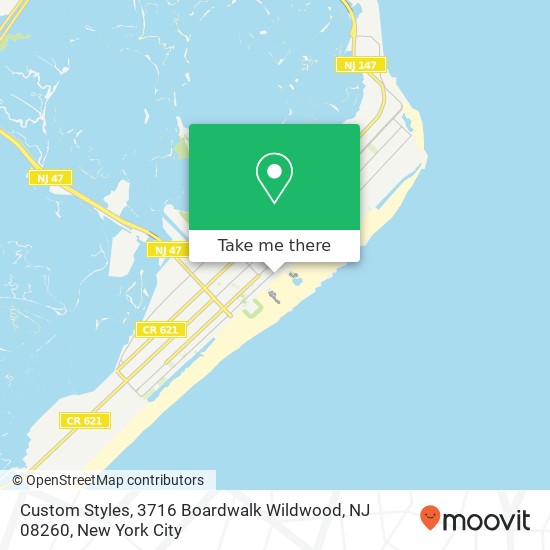 Mapa de Custom Styles, 3716 Boardwalk Wildwood, NJ 08260