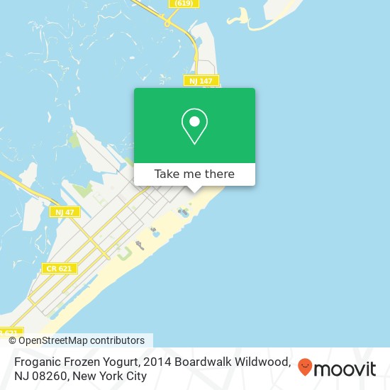 Mapa de Froganic Frozen Yogurt, 2014 Boardwalk Wildwood, NJ 08260