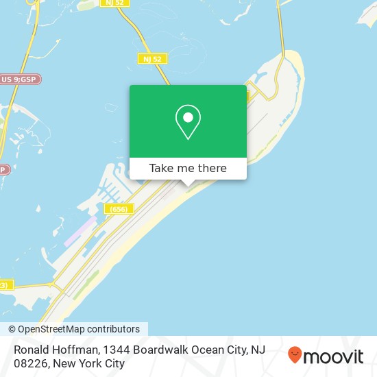 Mapa de Ronald Hoffman, 1344 Boardwalk Ocean City, NJ 08226