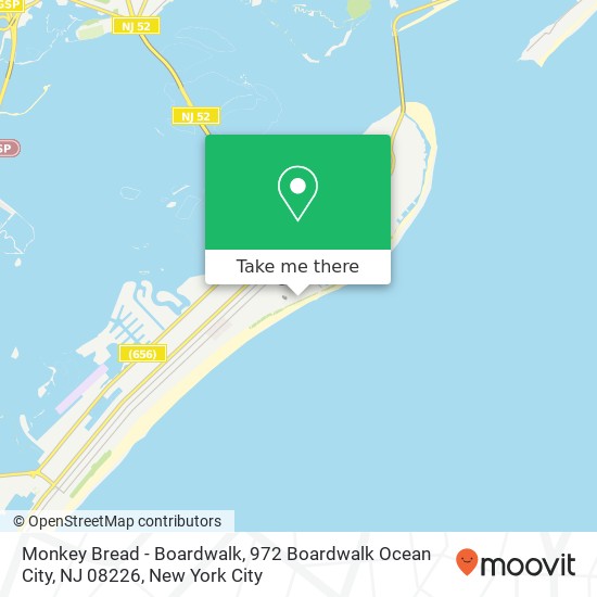 Mapa de Monkey Bread - Boardwalk, 972 Boardwalk Ocean City, NJ 08226