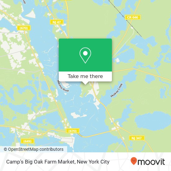 Camp's Big Oak Farm Market, 3558 Route 47 Port Elizabeth, NJ 08348 map