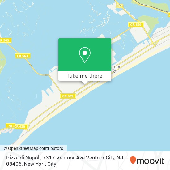 Mapa de Pizza di Napoli, 7317 Ventnor Ave Ventnor City, NJ 08406